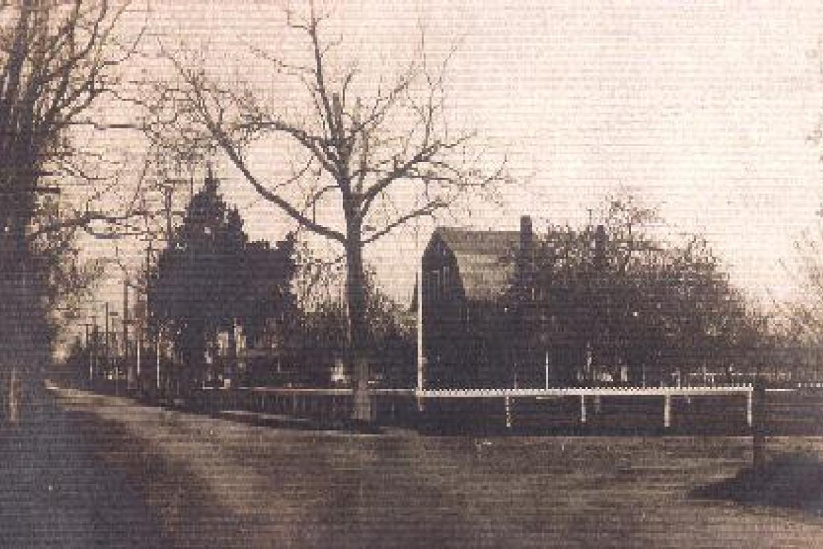 (Circa 1906) Union Lane facing West at corner of Green Avenue