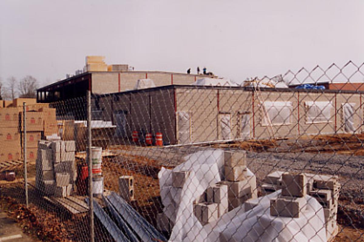 Construction of the Fine New Addition to Our School, Feb 2002