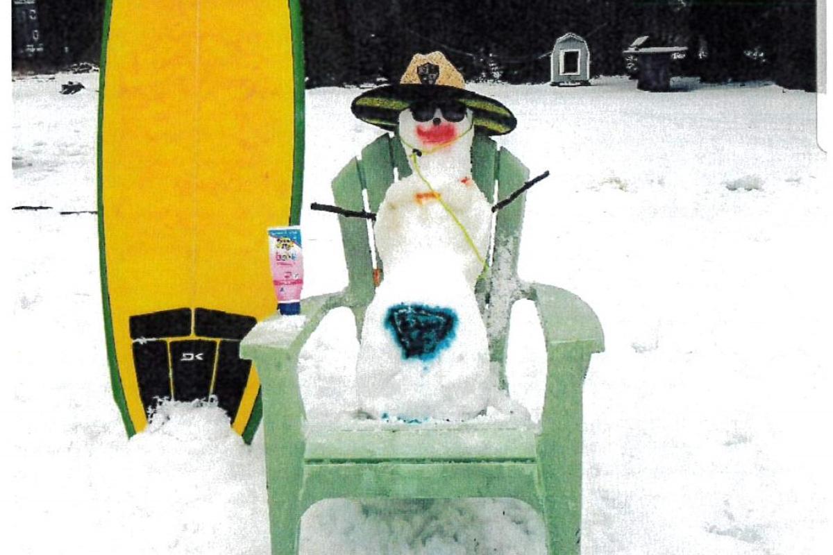Snowman sculpture