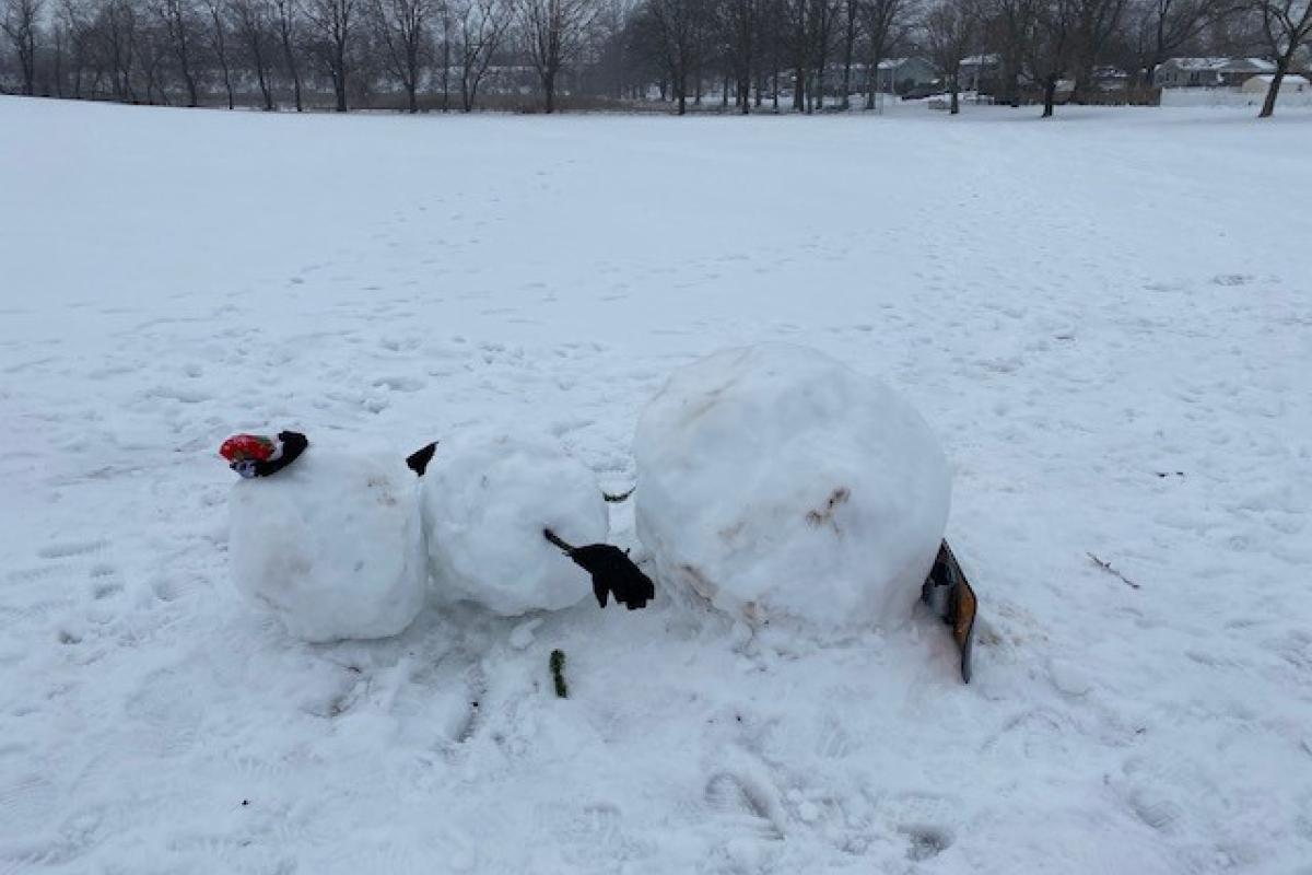 Snowman sculpture 