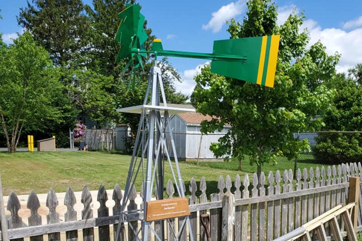 Windmill in community garden
